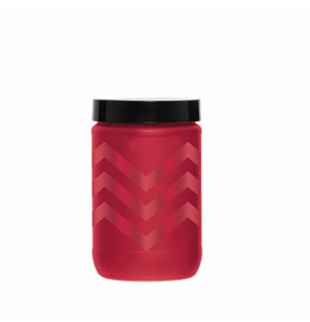 660 cc Decorated Canister-Mat Red Zigzag