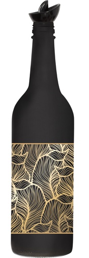 750 cc Coloured New Oil Bottle - Gold Leaf Mat Black