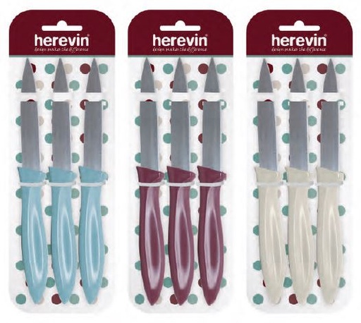 3 Pcs 9cm Knife Set With Card--Nordic Colour-Mix