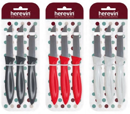 3 Pcs 7,8 cm Knife Set With Card-Colour-Mix