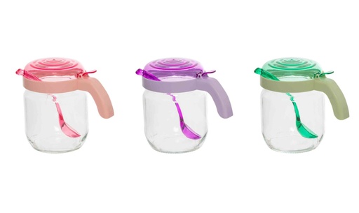 425 cc Spice Jar Set With Spoon-Soft Mix Colour