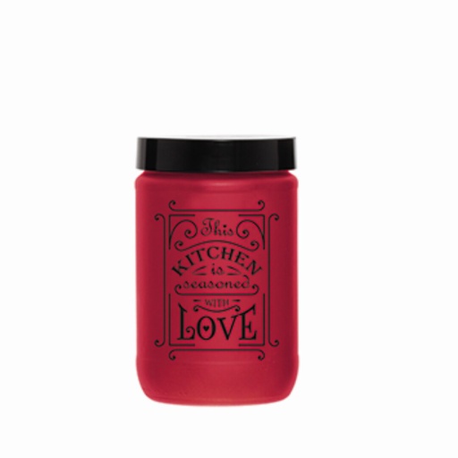 660 cc Decorated Canister-Mat Red