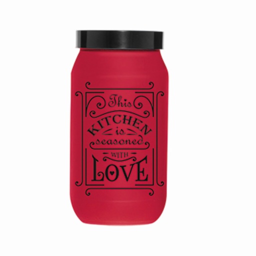 1000 cc Decorated Canister-Mat Red