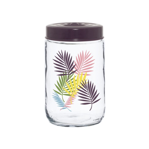660 cc Decorated Jar-Purple Leaf-Patterned