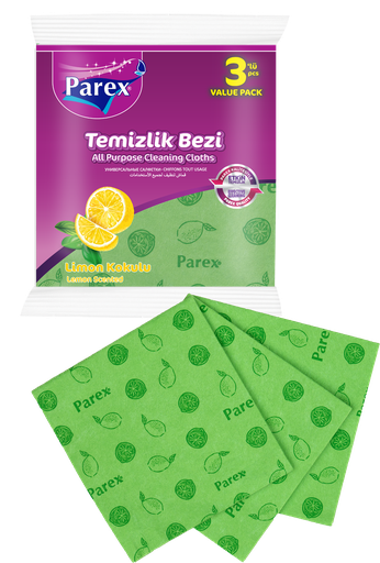PAREX ALL PURPOSE CLOTHS WITH LEMON SCENT (3 PIECES) 
( 38cm x 35 cm )