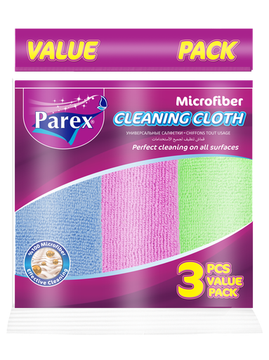 PAREX MICROFIBER CLEANING CLOTH (3 PIECES VALUE PACK)