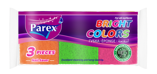 PAREX SPONGE BRIGHT COLOR NAIL SAVER -3 PIECES