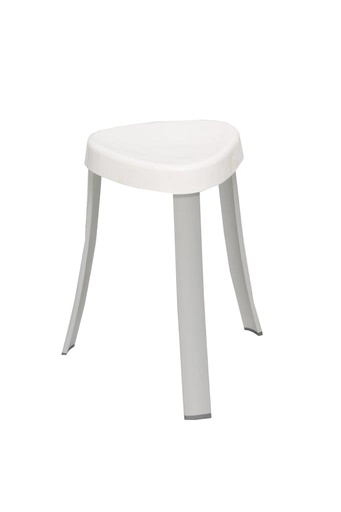 P.NOVA BATH STOOL ,ALUM,WHITE