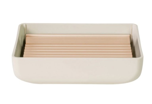 TOSKANA SOAP DISH - WHITE GOLD