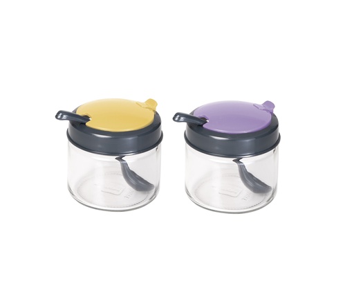 300 cc Spice Jar Set With Spoon-Sand-Lilac