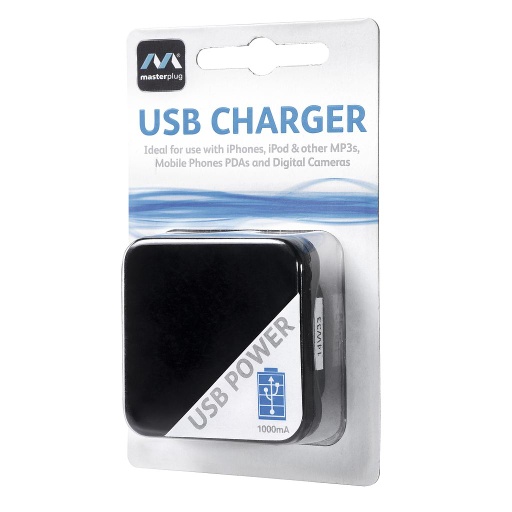 Black Usb Charger 220V 240V 50-60Hz British Plug 