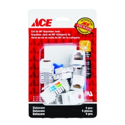 Ace Cat 5E Jack Insert 5 Pk White