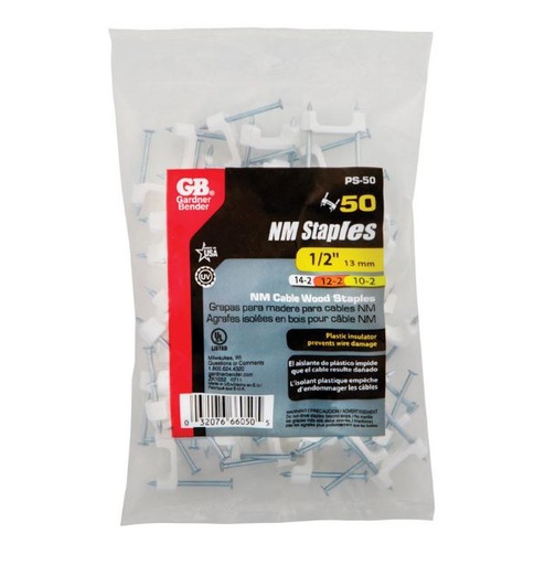 Staple Nm Plstc 1-2"Bg50