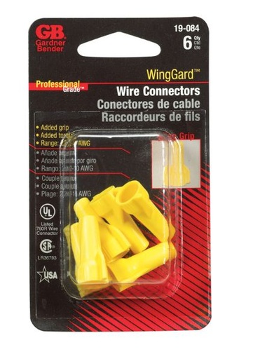 WINGGARD CNNCTR YLW 6PK