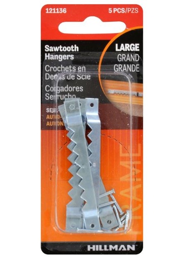 Hillman AnchorWire Steel Zinc Silver Large Self-Leveling Hanger 1 lb. 5 pk