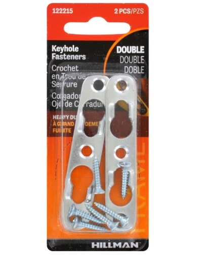 Hillman AnchorWire Steel Zinc Silver Keyhole Picture Hanger 20 lb. 2 pk