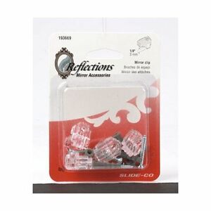 Prime-Line Plastic Coated Clear Small Mirror Holder Clip, 20 lb. 6 pk Acrylic