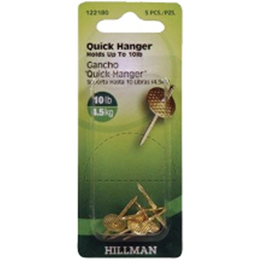 Hillman AnchorWire Brass-Plated Assorted Quick Hanger 10 lb. 6 pk