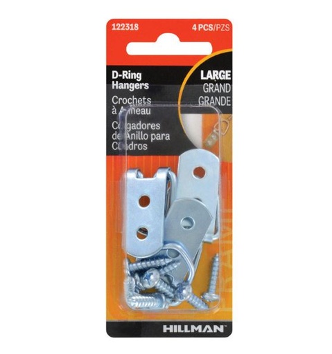 Hangr D-Ring Lg Stl Cd4
