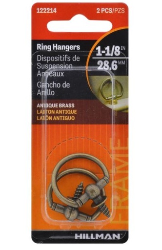 Hillman AnchorWire Antique Round Ring Hanger 2 pk