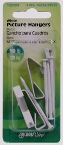 Hillman AnchorWire Steel-Plated White Standard Picture Hanger 50 lb. 3 pk