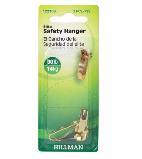 Hillman AnchorWire Brass-Plated Gold Safety Picture Hanger 30 lb. 2 pk