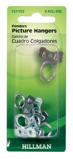 Hillman AnchorWire Steel-Plated Silver Picture Pender 6 pk