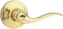 Kwikset Tustin Polished Brass Entry Lockset ANSI/BHMA Grade 2 KW1 1-3/4 in