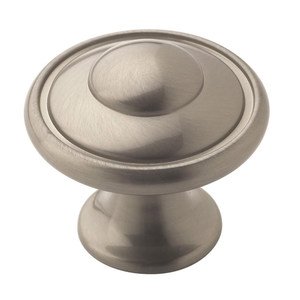 Amerock Allison Round Cabinet Knob 1-3/16 in. Dia. 1-1/16 in. Satin Nickel 1 pk
