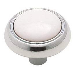 KNOB 1.25&quot;CHROME W/INSRT