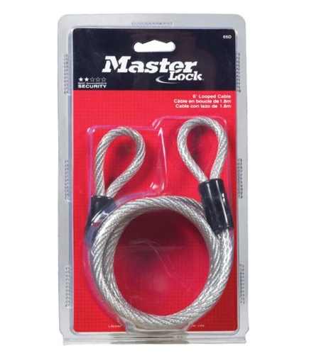Master Lock 1/4 in. Dia. x 72 in. L Vinyl Coated Steel Coiled Cable