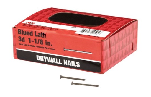 Ace 3D 1-1/8 in. Drywall Blue Steel Nail Flat 1 lb.