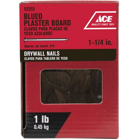 Ace 1-1/4 in. Drywall Blue Steel Nail Round 1 lb.