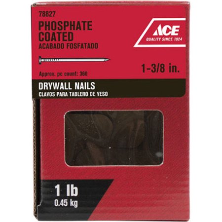 Ace 1-3/8 in. Drywall Bright Steel Nail Flat 1 lb.