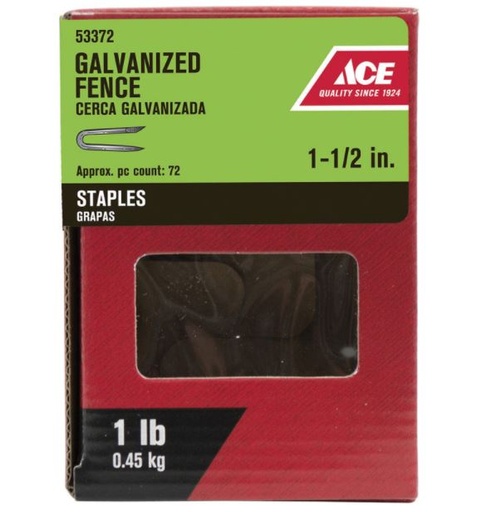 Ace 1-1/2 in. L Galvanized Steel Fence Staples, 1 lb.