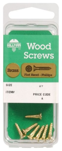 Hillman No. 6 x 3/4 in. L Phillips Wood Screws 8 pk