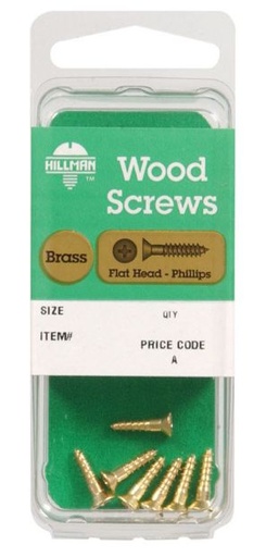 Hillman No. 6 x 1-1/4 in. L Phillips Wood Screws 4 pk