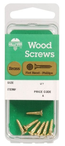 Hillman No. 8 x 3/4 in. L Phillips Wood Screws 6 pk