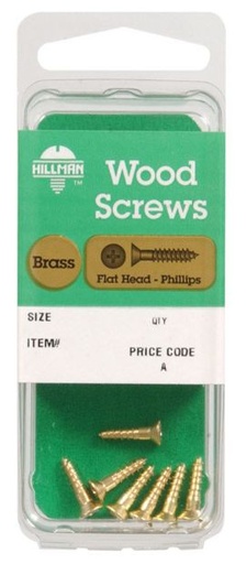 Hillman No. 8 x 1 in. L Phillips Wood Screws 4 pk