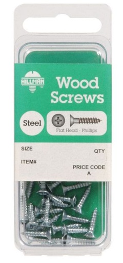 Hillman No. 6 x 5/8 in. L Phillips Zinc-Plated Wood Screws 30 pk