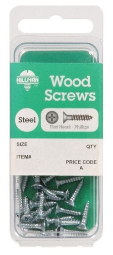 Hillman No. 10 x 3/4 in. L Phillips Zinc-Plated Wood Screws 15 pk