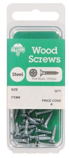 Hillman No. 12 x 1 in. L Phillips Zinc-Plated Wood Screws 10 pk