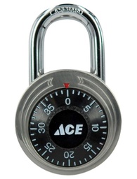 Combination Padlock 50Mm (2In) Blue Dial Stainless Steel Ace