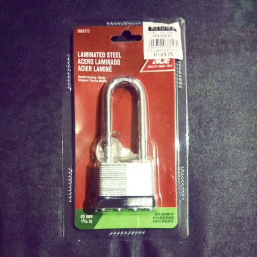 Laminated Long Shackle Padlock 65M (2 9-16In) Steel Ace
