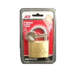 Padlock 2 Pack 25Mm (1In) Solid Brass Ace