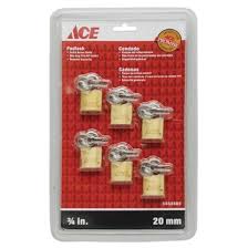 Padlock 6 Pack 20Mm (3-4In) Solid Brass Ace.