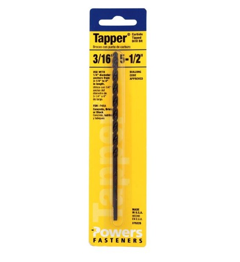 TAPPER BIT 3/16X5-1/2