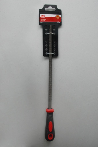 Bastard Single Cut Round File 10In (25Cm) Pp And Tpr Grip Ace.