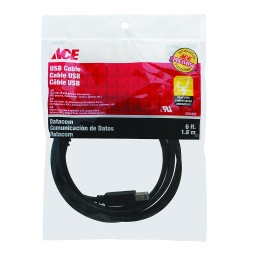 USB 20 AB CABLE BAGGED 6 FT (182.88CM) ACE