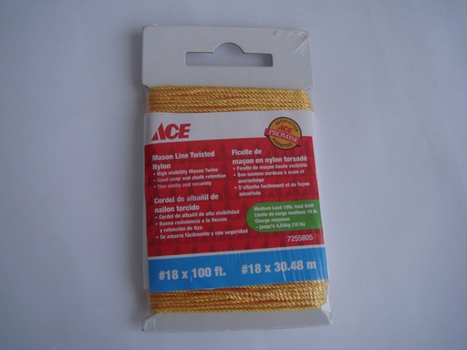 Mason Line Twisted Nylon #18 X 30M (100Ft) Heavy Load Gold Ace